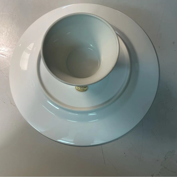 Andrea By safely Blue Rose Porcelain Cake Plate With Server Set  width 11” - Picture 5 of 7